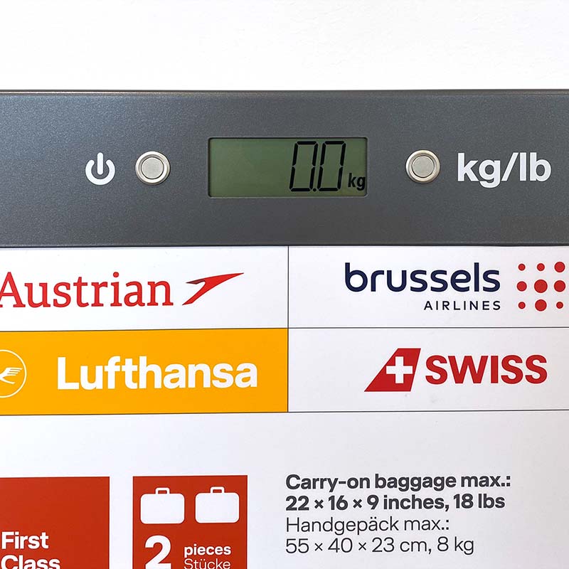 Detail of Baggage Sizer scale