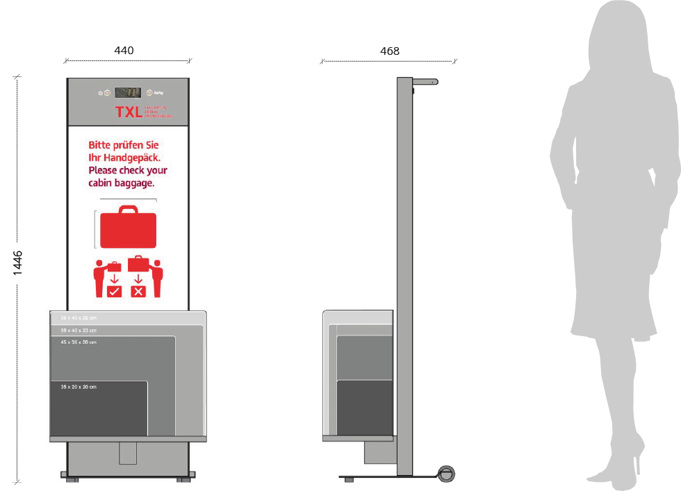 Technical Drawing of Bag Sizer